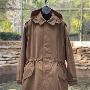 LACOSTE UNISEX LIGHTWEIGHT CANVAS TRENCH COAT BH3046 BEIGE